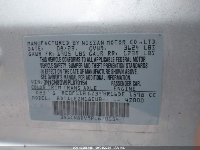 3N1CN8DV9PL870154 Nissan Versa 1.6 S Xtronic Cvt