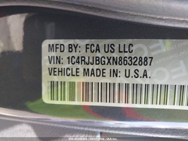 1C4RJJBGXN8632887 Jeep Grand Cherokee L Limited 4x2