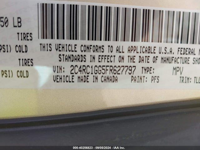 2C4RC1GG5FR627797 Chrysler Town & Country Limited Platinum