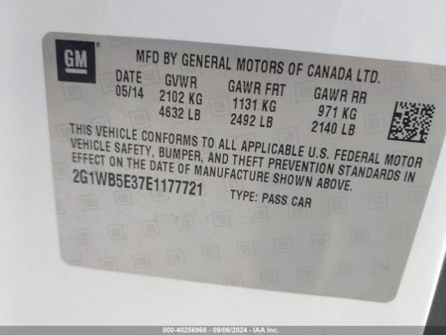 2G1WB5E37E1177721 Chevrolet Impala Limited Lt
