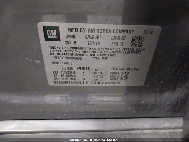 KL4CJBSB0FB066205 Buick Encore Convenience