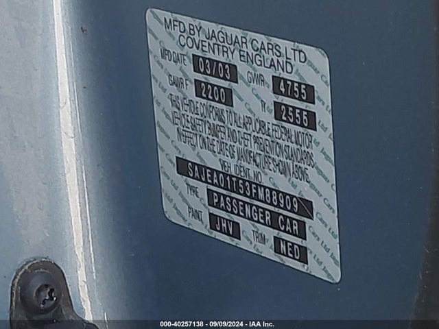 2003 JAGUAR S-TYPE SAJEA01T53FM88909 Photo 8