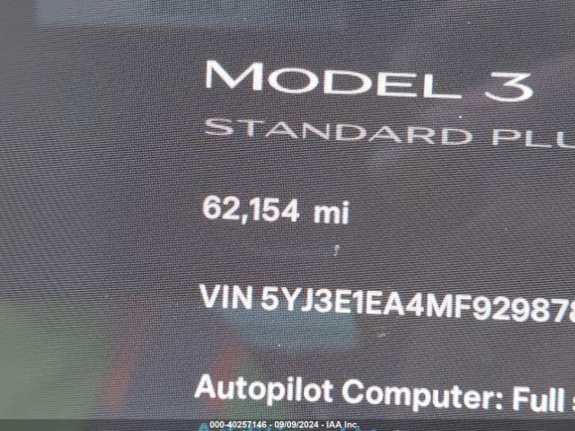 5YJ3E1EA4MF929878 Tesla Model 3 Standard Range Plus Rear-wheel Drive