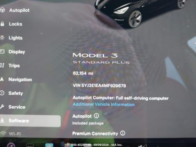 5YJ3E1EA4MF929878 Tesla Model 3 Standard Range Plus Rear-wheel Drive