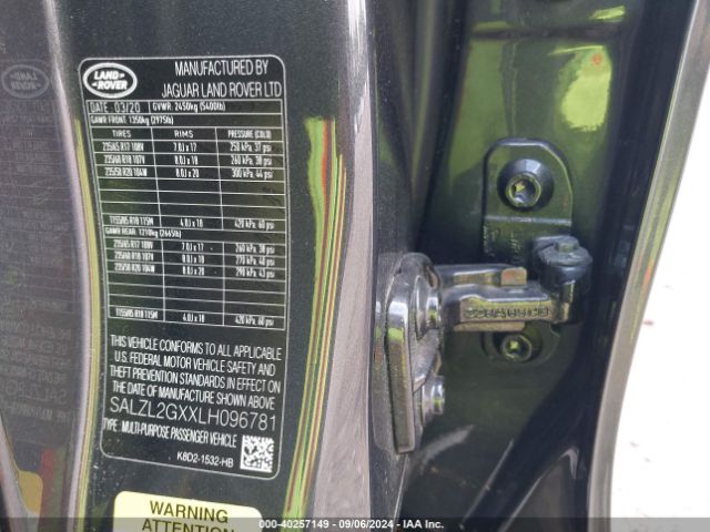 SALZL2GXXLH096781 Land Rover Range Rover Evoque R-dynamic Se