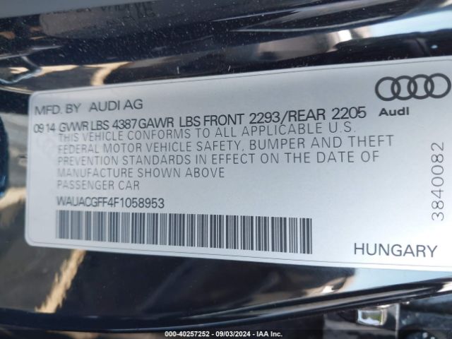 WAUACGFF4F1058953 Audi A3 1.8t Premium
