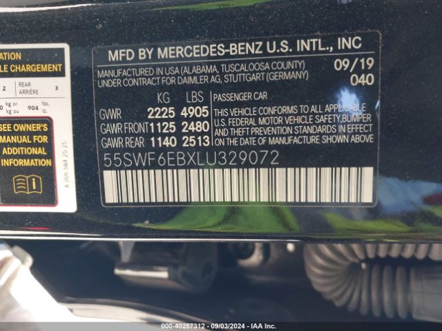 55SWF6EBXLU329072 Mercedes-Benz Amg C 43 4matic