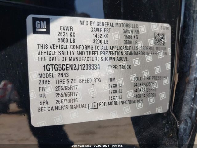 1GTG5CEN2J1208334 GMC CANYON SLE