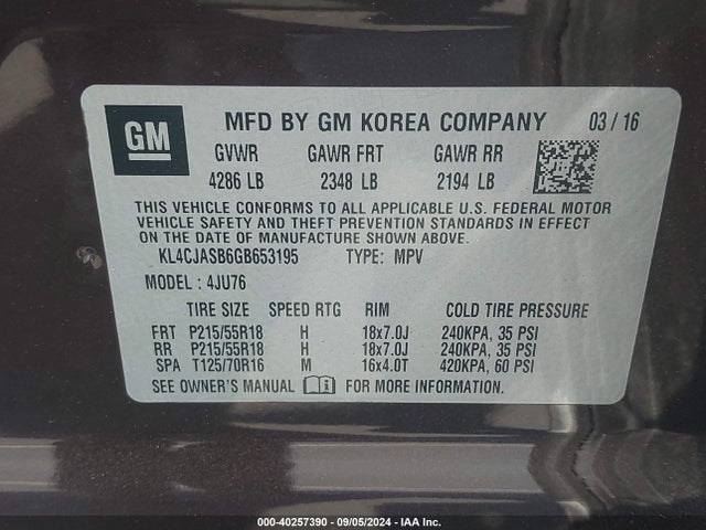 Buick Encore 2016 KL4CJASB6GB653195 Image 9