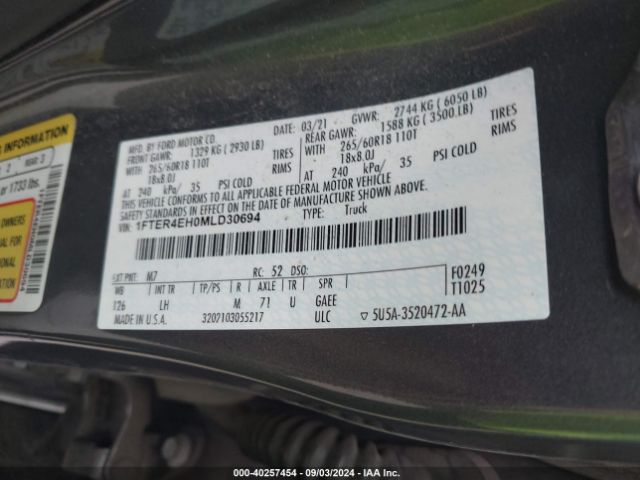 1FTER4EH0MLD30694 Ford RANGER XL