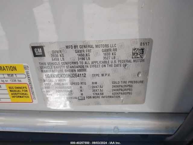 5GAKVCKD9HJ264112 Buick Enclave Premium