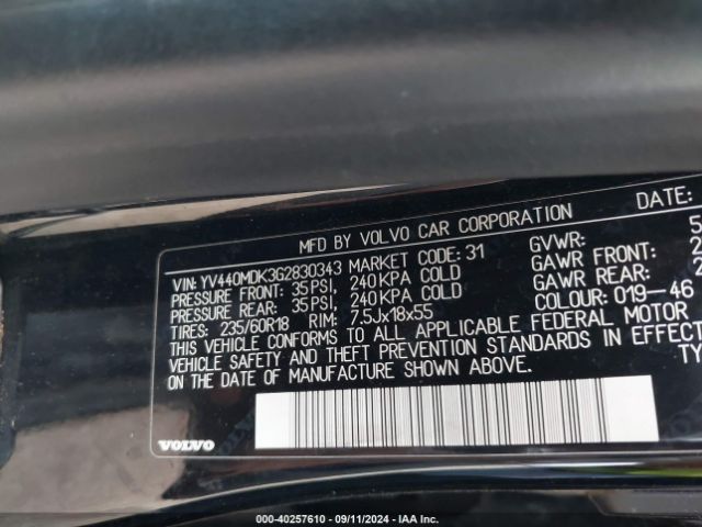 YV440MDK3G2830343 Volvo Xc60 T5 Drive-e Premier