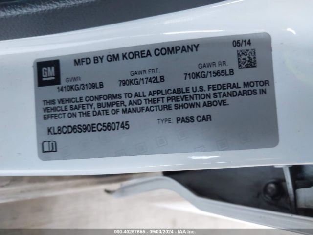 KL8CD6S90EC560745 Chevrolet Spark 1lt Auto