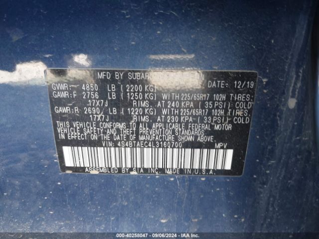 4S4BTAEC4L3160700 Subaru Outback Premium