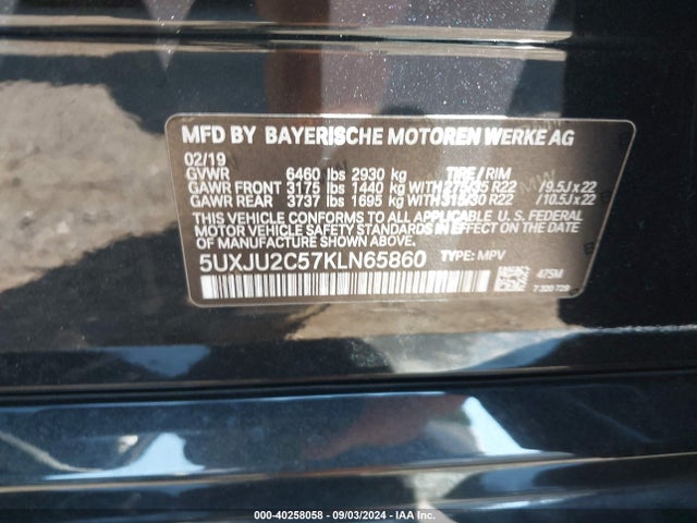 5UXJU2C57KLN65860 BMW X5 Xdrive50i