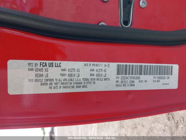 2C3CDXCT3FH916955 Dodge CHARGER R/T