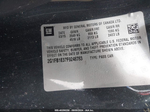 2G1FB1E37F9248783 Chevrolet Camaro 2ls
