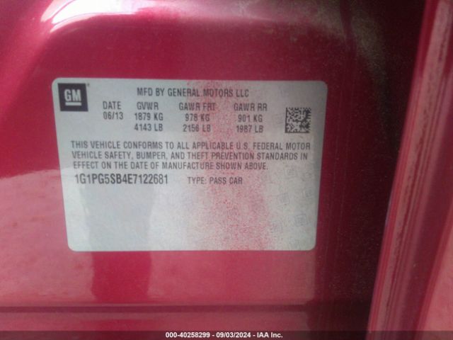 1G1PG5SB4E7122681 Chevrolet CRUZE LTZ