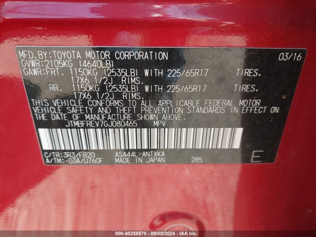 Toyota RAV4 LE 2016 JTMBFREV7GJ080465 Image 9