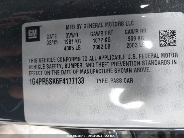 1G4PR5SK6F4177133 Buick Verano Convenience Group