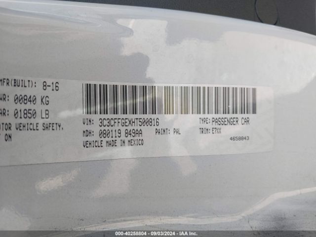 3C3CFFGEXHT500816 Fiat 500E BATTERY ELECTRIC