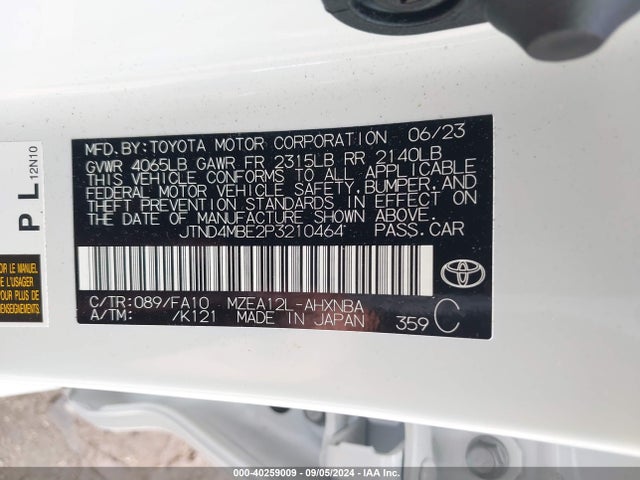 Toyota COROLLA SE 2023 JTND4MBE2P3210464 Image 8