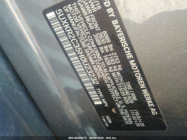 5UXKR2C35H0U23232 BMW X5 Sdrive35i