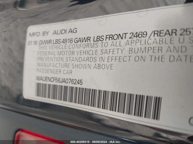 WAUENCF56JA076245 Audi A5 2.0t Premium