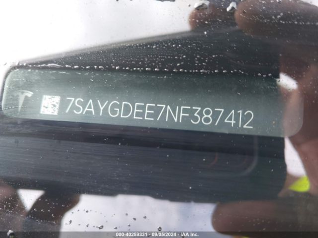 2022 TESLA MODEL Y 7SAYGDEE7NF387412 Photo 8