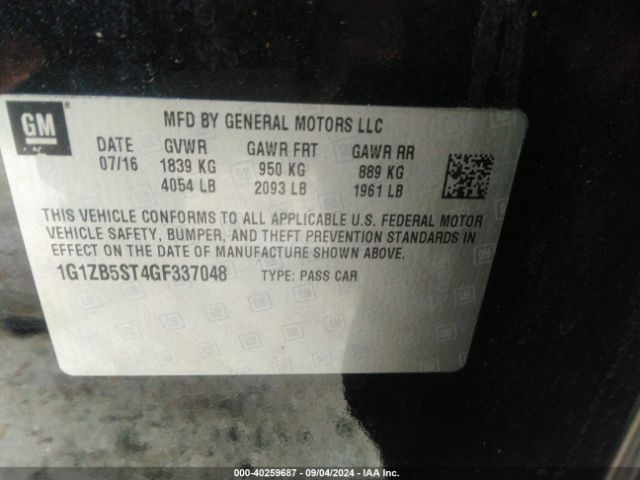 1G1ZB5ST4GF337048 Chevrolet MALIBU LS