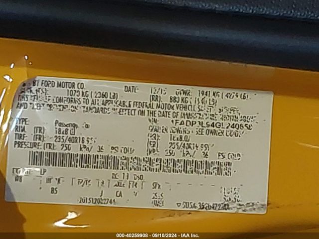 1FADP3L94GL240658 Ford Focus