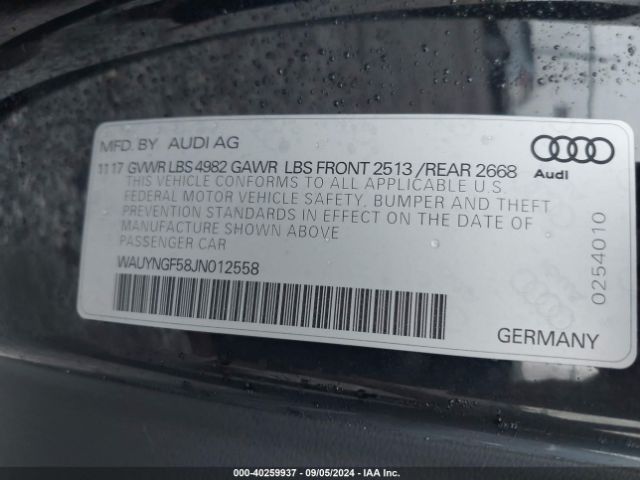 WAUYNGF58JN012558 Audi A5 2.0t Premium