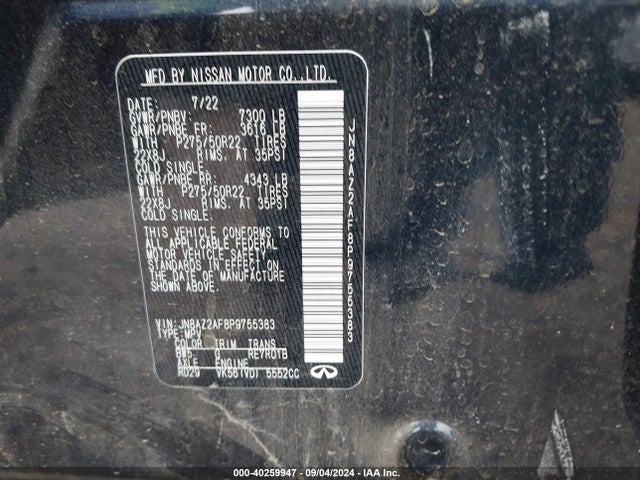 JN8AZ2AF8P9755383 Infiniti QX80