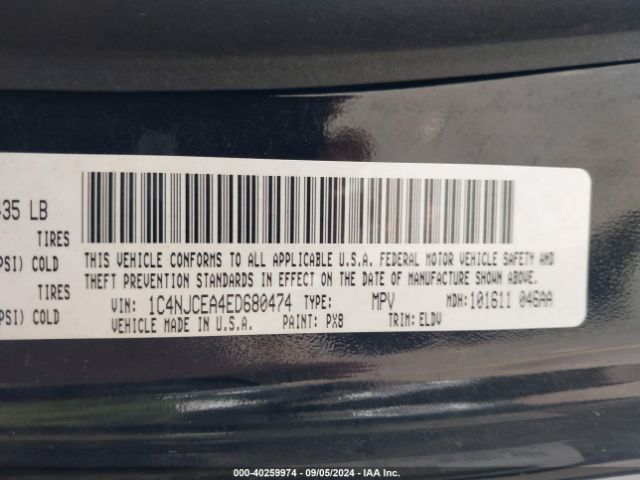 1C4NJCEA4ED680474 Jeep Compass High Altitude