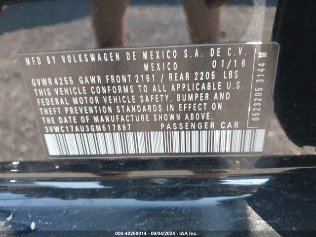 3VWC17AU3GM517897 Volkswagen Golf Sportwagen Tsi S 4-door