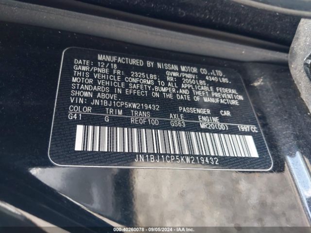 JN1BJ1CP5KW219432 Nissan Rogue Sport Sv