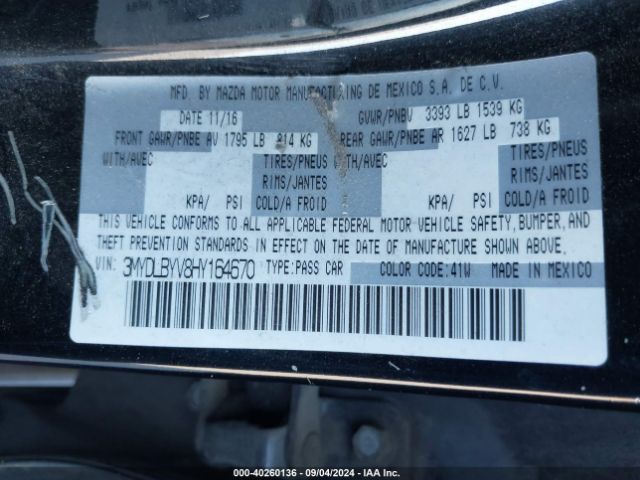 3MYDLBYV8HY164670 Toyota YARIS IA
