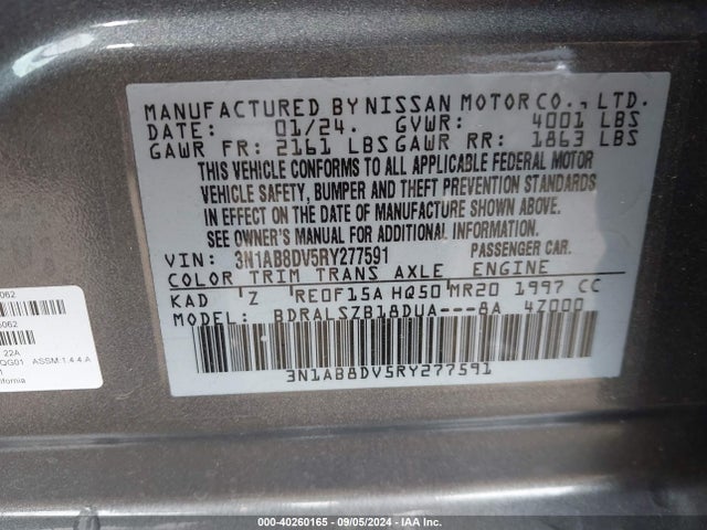 Nissan Sentra Sr Xtronic Cvt 2024 3N1AB8DV5RY277591 Image 9