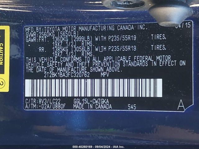 2T2BK1BA3FC320762 Lexus Rx 350 F Sport