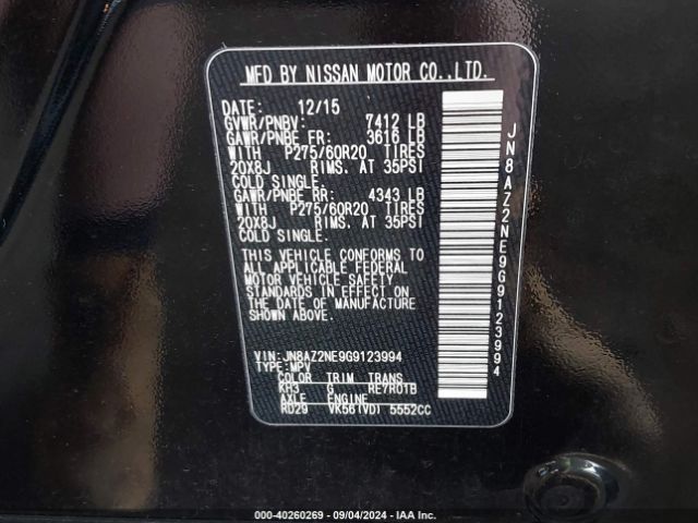 JN8AZ2NE9G9123994 Infiniti QX80