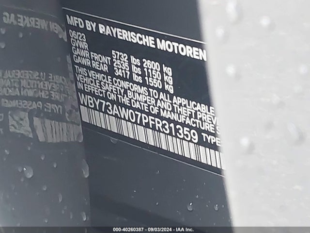 WBY73AW07PFR31359 BMW I4 Edrive40