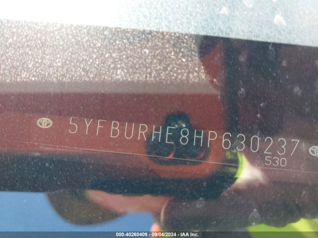 Toyota COROLLA SE 2017 5YFBURHE8HP630237 Image 9
