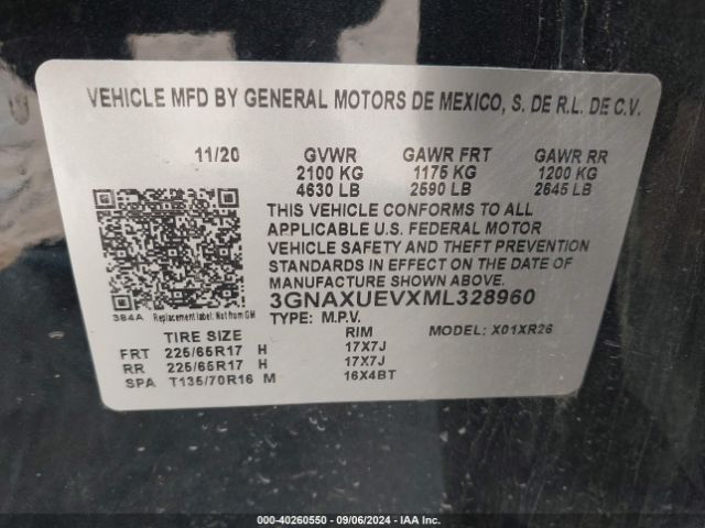 3GNAXUEVXML328960 Chevrolet Equinox Awd Lt