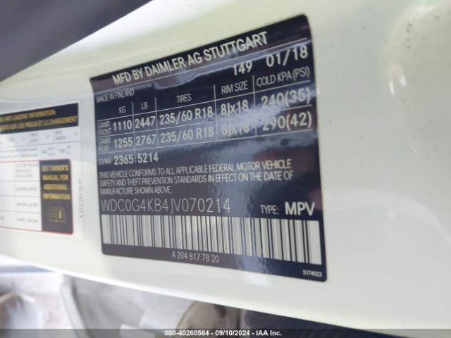 WDC0G4KB4JV070214 Mercedes-Benz Glc 300 4matic