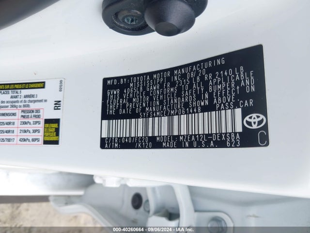 Toyota COROLLA SE 2021 5YFS4MCE7MP061448 Image 9