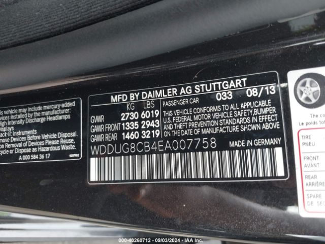 WDDUG8CB4EA007758 Mercedes-Benz S 550