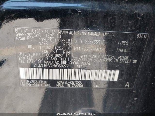 Toyota RAV4 LE 2017 2T3ZFREV2HW360277 Image 9