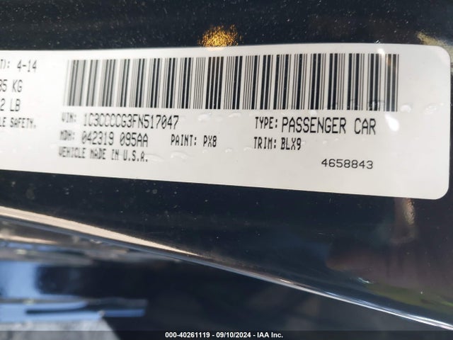 1C3CCCCG3FN517047 Chrysler 200 C