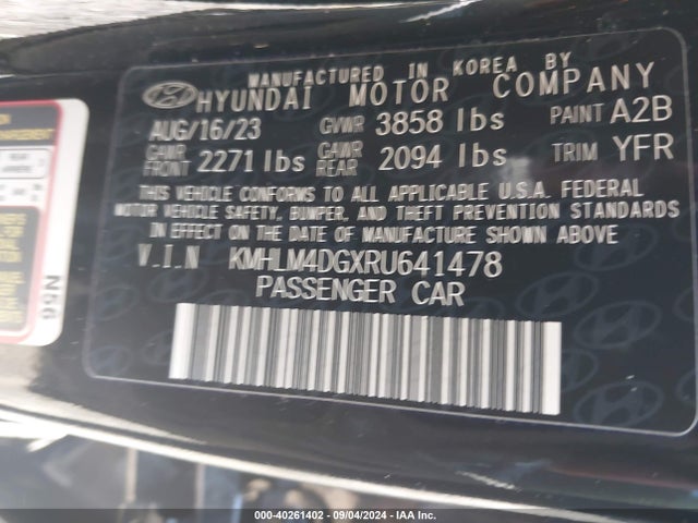 Hyundai ELANTRA SEL 2024 KMHLM4DGXRU641478 Image 9