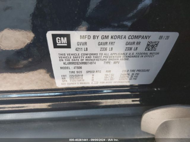 KL4MMDS24MB074974 Buick Encore Gx Fwd Select